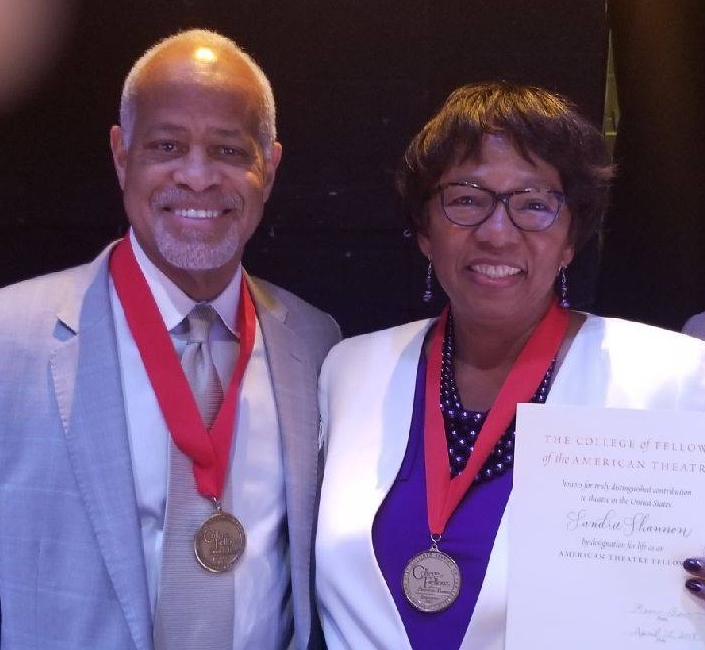 Dr. Sandra G. Shannon, inducted into the College of Fellows of the American Theatre in 2018, was presented the award by Dr. Harry J. Elam